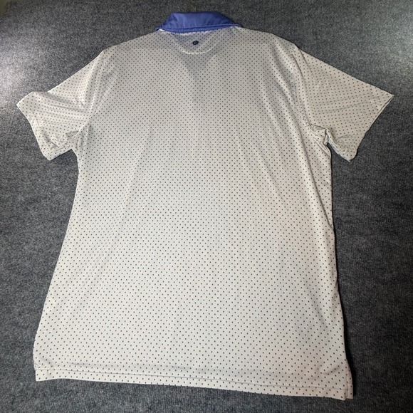 Graham Luxe Mens XL Golf Polo Shirt Blue Dot Pattern‎ Short Sleeve - Picture 3 of 8